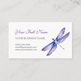 トンボの名刺|の紫色の青い水彩画 名刺