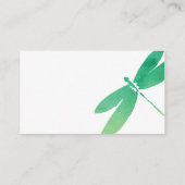 トンボの名刺|の緑の黄色い水彩画 名刺 (裏面)