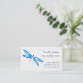 トンボの名刺|の青い紫色の水彩画 名刺 (スタンド正面)