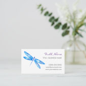 トンボの名刺|の青い紫色の水彩画 名刺 (スタンド正面)