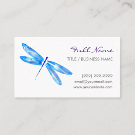 トンボの名刺|の青い紫色の水彩画 名刺