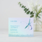 トンボの国の結婚式の日付を保存 案内ポストカード (スタンド正面)