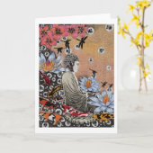 トンボの夢IV (魚のいる池の青はす) カード (黄色い花)