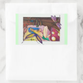 トンボの妖精 長方形シール (バッグ)