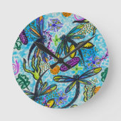 トンボの幻想 ラウンド壁時計 (正面)