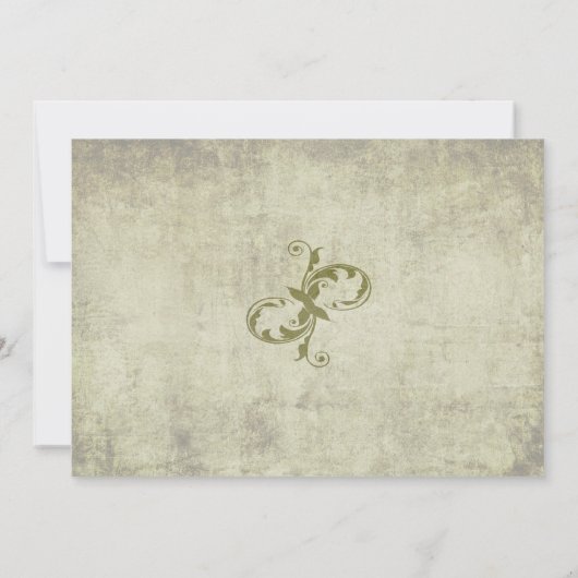 トンボの庭のヴィンテージの結婚式招待状 招待状 (裏面)