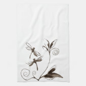 トンボの抽象芸術 キッチンタオル (縦)