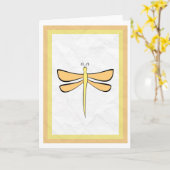 トンボの挨拶状 カード (黄色い花)