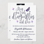 トンボの死の告知の葬儀の手配 案内状 (正面/裏面)