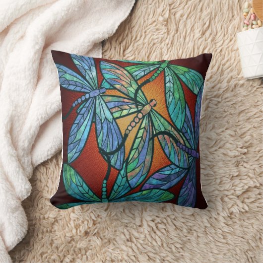 トンボの毛布の贈り物|トンボの贈絵を描り物 クッション (ブランケット)