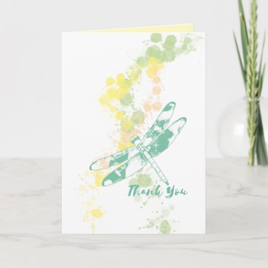 トンボの水の色任意の大事な行事ありがとう カード (正面)