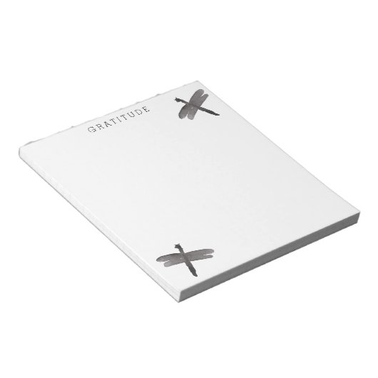 トンボの水彩感謝 ノートパッド (アングル)