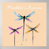 トンボの水彩画かわいらし術 ポスター (正面)