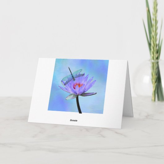 トンボの水百合の母の日の挨拶カード カード (裏面)