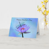 トンボの水百合の母の日の挨拶カード カード (黄色い花)