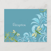 トンボの渦巻きスクロール モダン フラワーズ 招待状 (裏面)