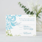 トンボの渦巻きスクロール モダン フラワール インビテーション (スタンド正面)