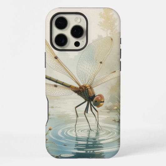 トンボの湖 自然 野生生物 iPhoneケース (裏面)