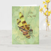 トンボの白いメモカード カード (黄色い花)