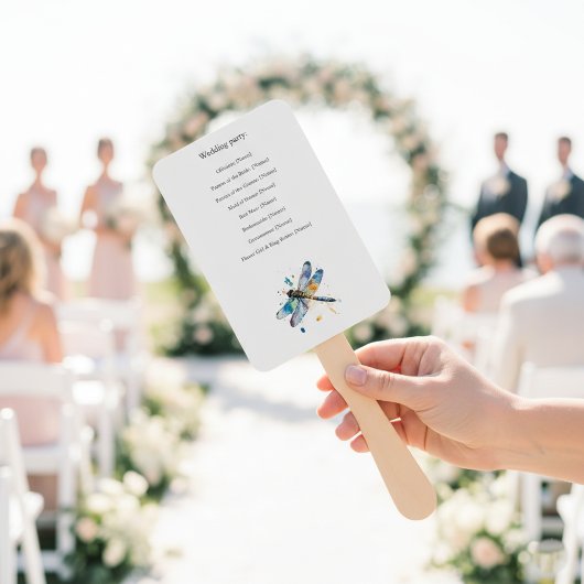 トンボの結婚式プログラム、カスタム ハンドファン