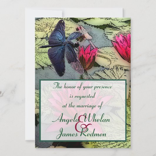 トンボの結婚式招待状 招待状 (裏面)