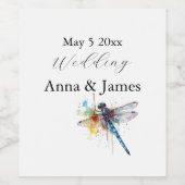 トンボの結婚式 セーブ・ザ・デート・ステッカー ワインラベル (シングルラベル)