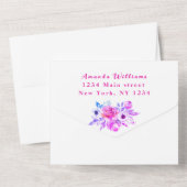 トンボの花 紫 女の子の赤ちゃん歓迎会 オールインワン招待状 (裏面)