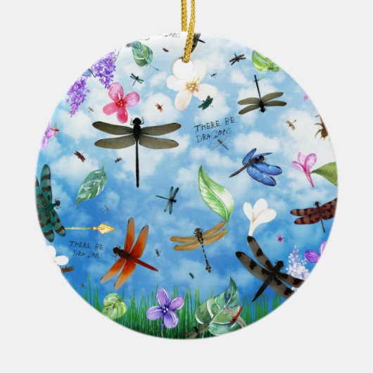トンボの芸術のノラのkelsey セラミックオーナメント (正面)