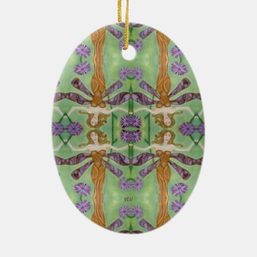 トンボの芸術賢い セラミックオーナメント (裏面)