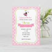 トンボの誕生日招待状（ピンク 緑） 招待状 (スタンド正面)