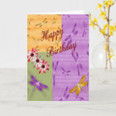 トンボの誕生日 カード (黄色い花)