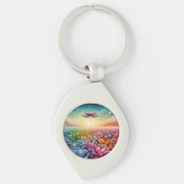 トンボの踊りボタン キーホルダー