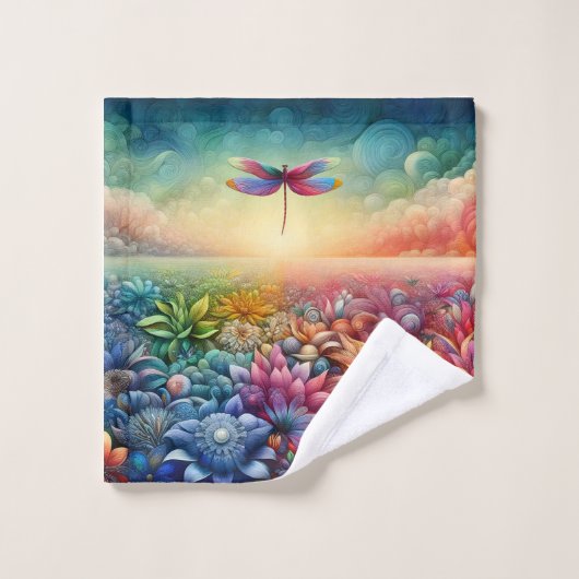 トンボの踊り ウォッシュタオル (ウォッシュタオル)