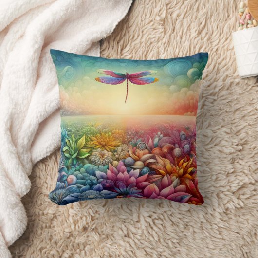 トンボの踊り クッション (ブランケット)