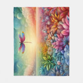 トンボの踊り フリースブランケット (正面)