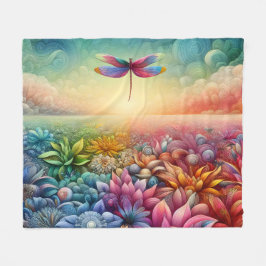 トンボの踊り フリースブランケット