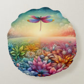 トンボの踊り ラウンドクッション (裏面)