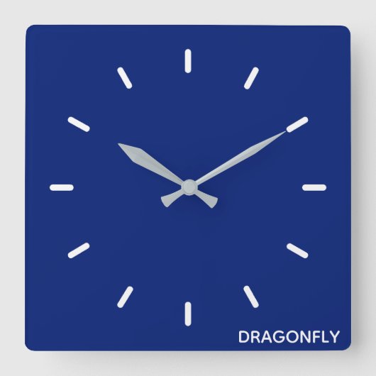 トンボの青い色名 スクエア壁時計 (正面)