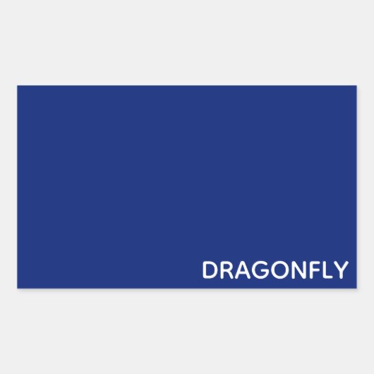 トンボの青い色名 長方形シール (正面)