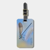 トンボの青い荷物またはラップトップのラベル ラゲッジタグ (正面縦)