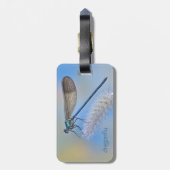 トンボの青い荷物またはラップトップのラベル ラゲッジタグ (裏面縦)
