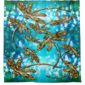 トンボの飛び散り シャワーカーテン (正面)