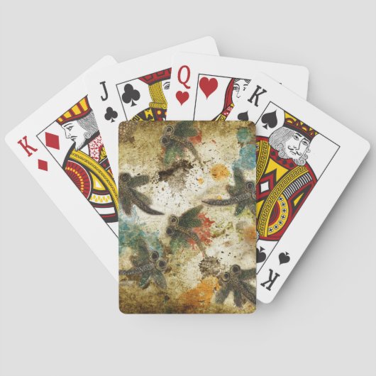 トンボの飛び散素朴り トランプ (裏面)