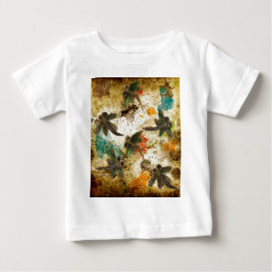 トンボの飛び散素朴り ベビーTシャツ