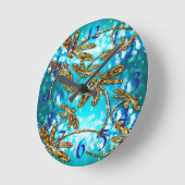 トンボの飛び玉 ラウンド壁時計 (傾斜)