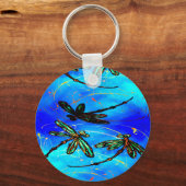 トンボの飛ぶ青 キーホルダー (正面)