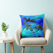 トンボの飛ぶ青 クッション (椅子)