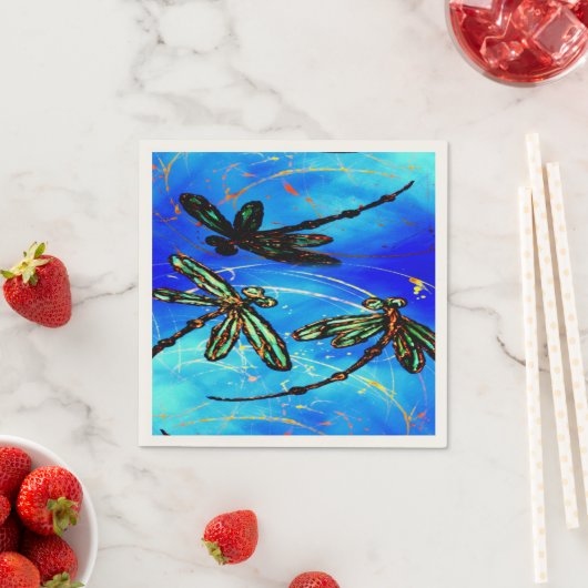 トンボの飛ぶ青 スタンダードカクテルナプキン (インサイチュ)