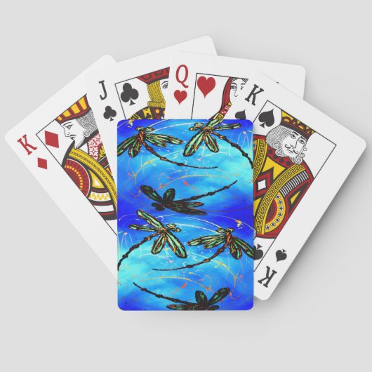 トンボの飛ぶ青 トランプ (裏面)