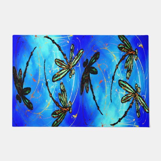 トンボの飛ぶ青 ドアマット (正面)